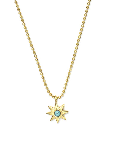 Star Charm Necklace with Turquoise