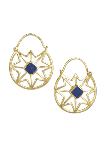 Latch Earrings with  lapis