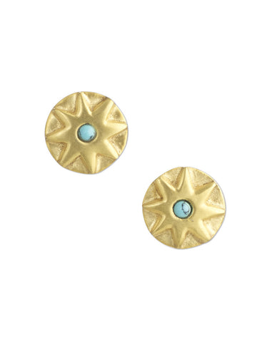 Sun Stud Ears with Turquoise