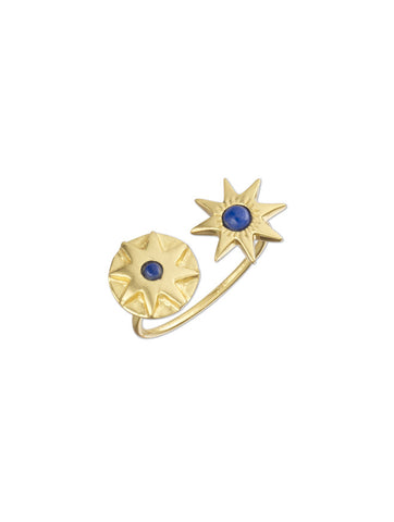 Lapis Double Star Ring